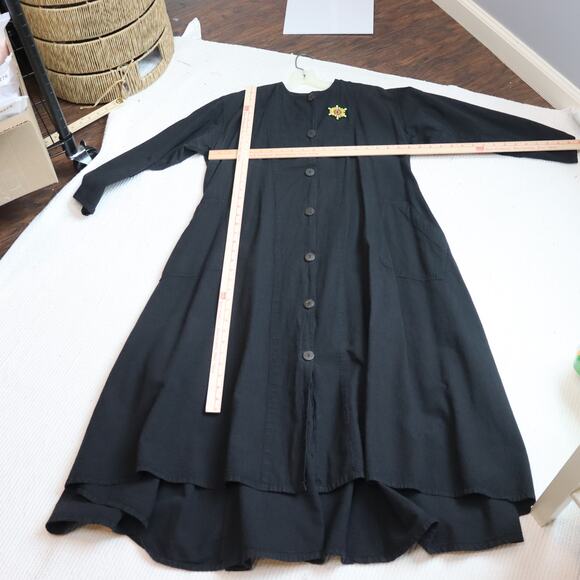 Vintage barely worn Alejandro Julian Black Button Front Dress Small Beaded Patch - Picture 4 of 8